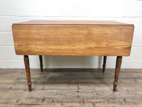 Antique Light Oak Drop Leaf Farmhouse Kitchen Table