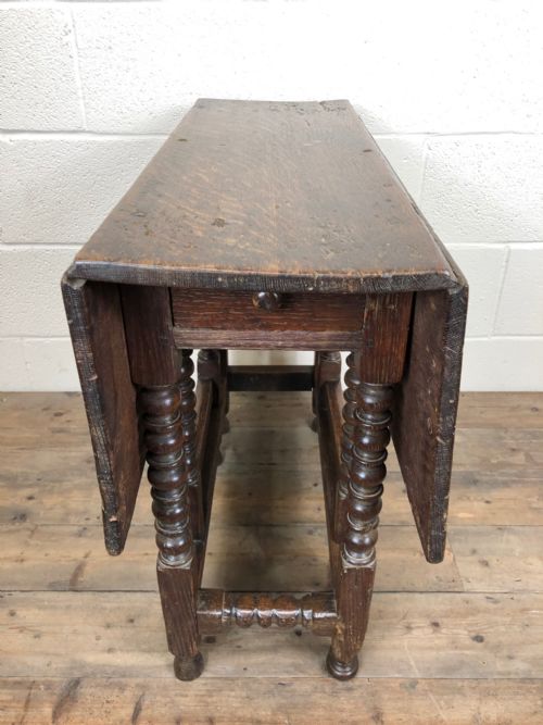 fig 2. 18th Century Small Oak Drop Leaf Gate Leg Table