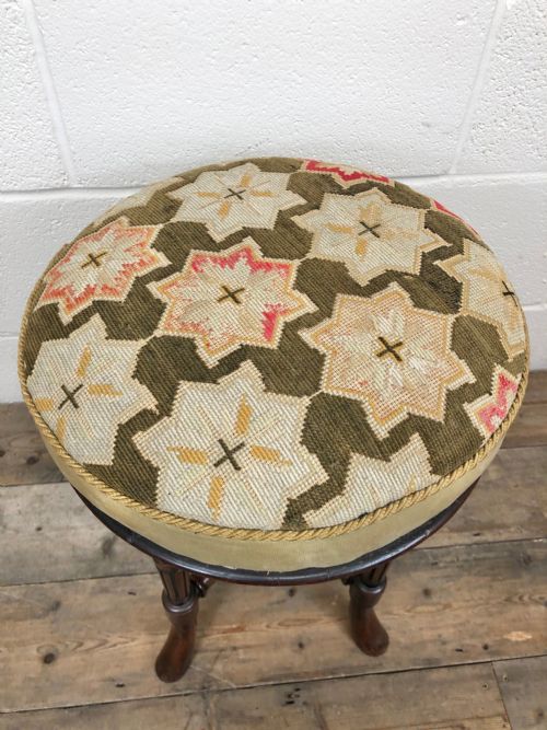 fig 2. Victorian Walnut Piano Stool with Adjustable Height