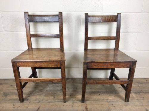 19th Century Antique Welsh Oak Farmhouse Chairs