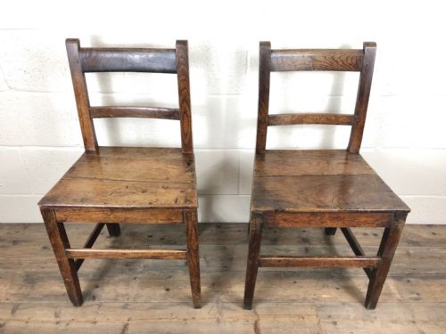 fig 2. 19th Century Antique Welsh Oak Farmhouse Chairs