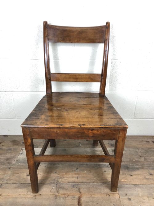 19th Century Antique Fruitwood Bar Back Farmhouse Chair or Kitchen Chair