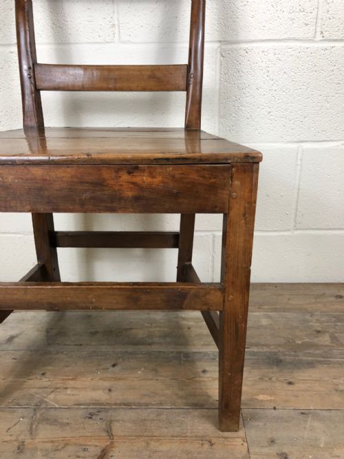 fig 1. 19th Century Antique Fruitwood Bar Back Farmhouse Chair or Kitchen Chair