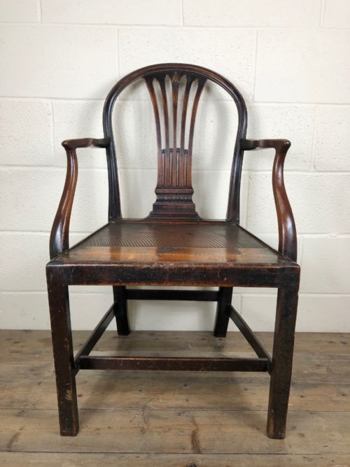 19th Century Armchair with Decorative Back