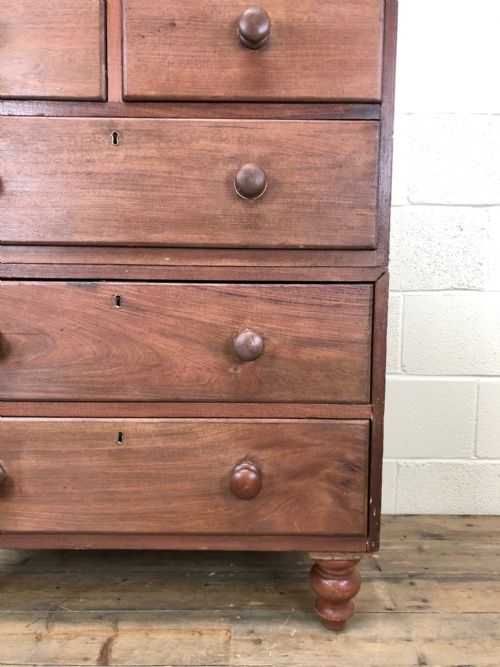 fig 2. Two Part Campaign Style Mahogany Chest of Drawers