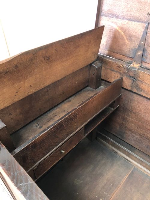 fig 1. 18th Century Welsh Oak Coffer with Panel Front