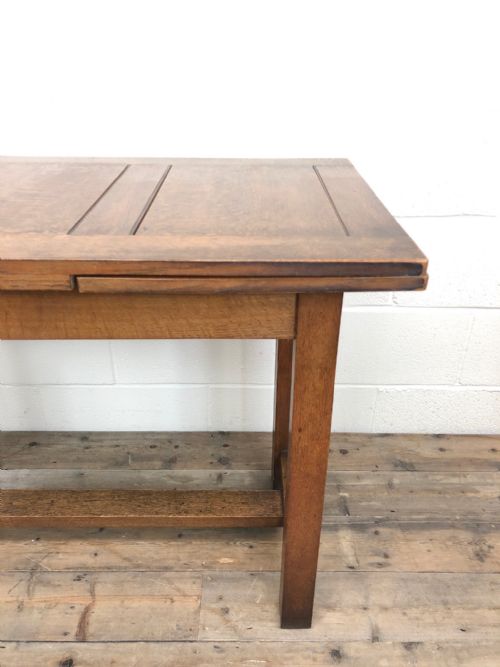 fig 1. Antique Oak Narrow Draw Leaf Table