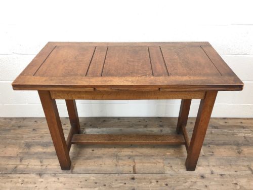 fig 2. Antique Oak Narrow Draw Leaf Table