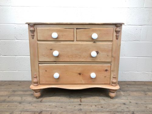 Victorian Pine Chest of Drawers with Ceramic Knobs