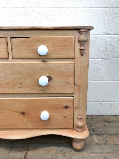 fig 1. Victorian Pine Chest of Drawers with Ceramic Knobs