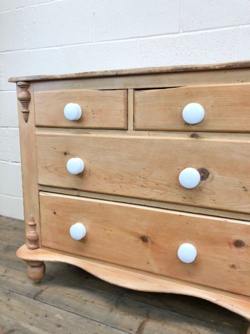 fig 2. Victorian Pine Chest of Drawers with Ceramic Knobs