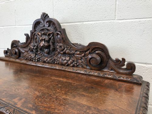 fig 1. Antique Victorian Carved Oak Console Table
