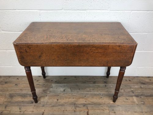 fig 1. 19th Century Antique Oak Pembroke Table