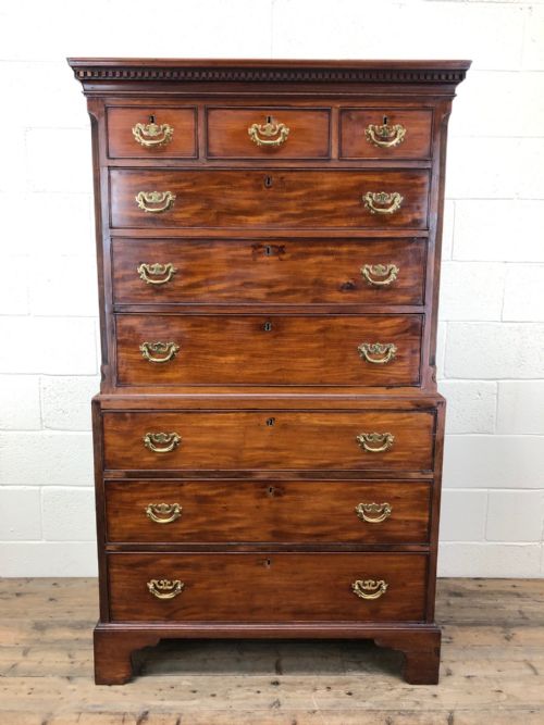 19th Century Mahogany Tallboy Chest on Chest