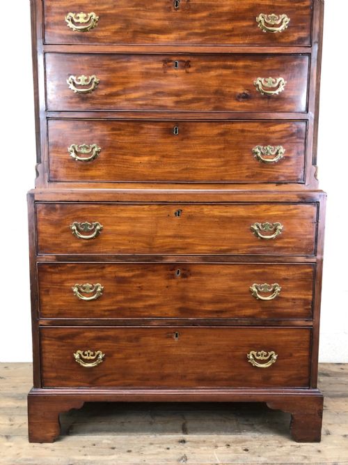 fig 1. 19th Century Mahogany Tallboy Chest on Chest