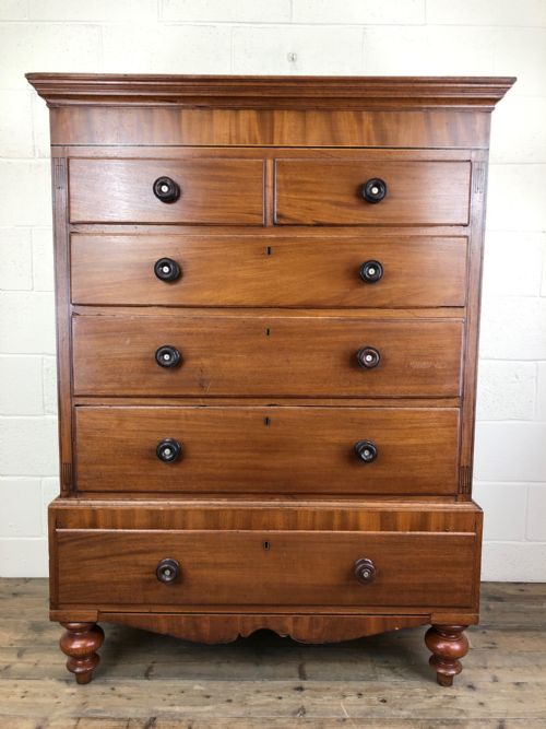 Large Victorian Mahogany Chest on Stand