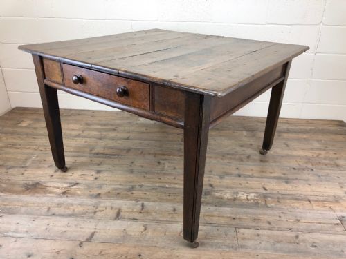 Antique 19th Century Oak Farmhouse Kitchen Table