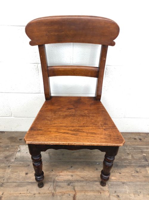 fig 1. Set of Four 19th Century Oak Bar Back Chairs