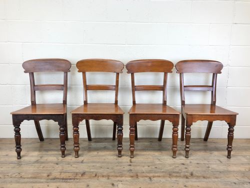 Set of Four 19th Century Oak Bar Back Chairs