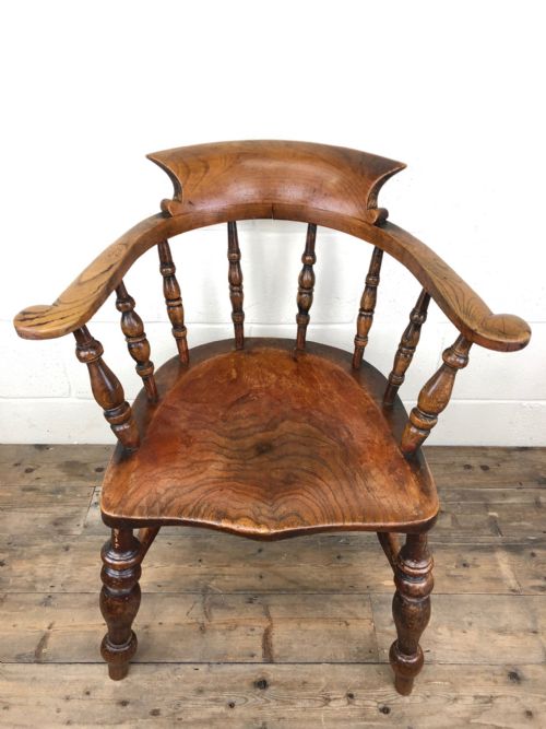 fig 2. 19th Century Ash and Elm Smoker’s Bow Armchair