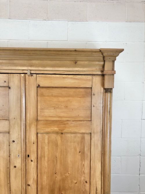 fig 1. Large Antique Pine Double Wardrobe – FLAT PACK