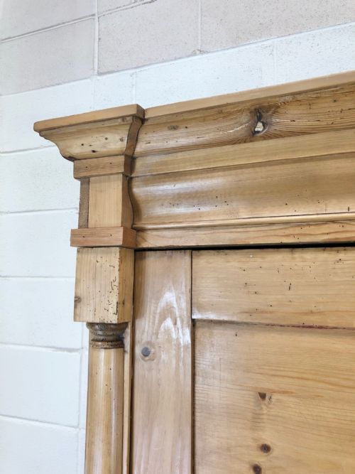 fig 2. Large Antique Pine Double Wardrobe – FLAT PACK