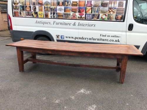 fig 2. Antique 19th Century Long Oak Plank Table