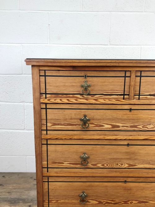 fig 2. Aesthetic Movement Victorian Pine Chest of Drawers
