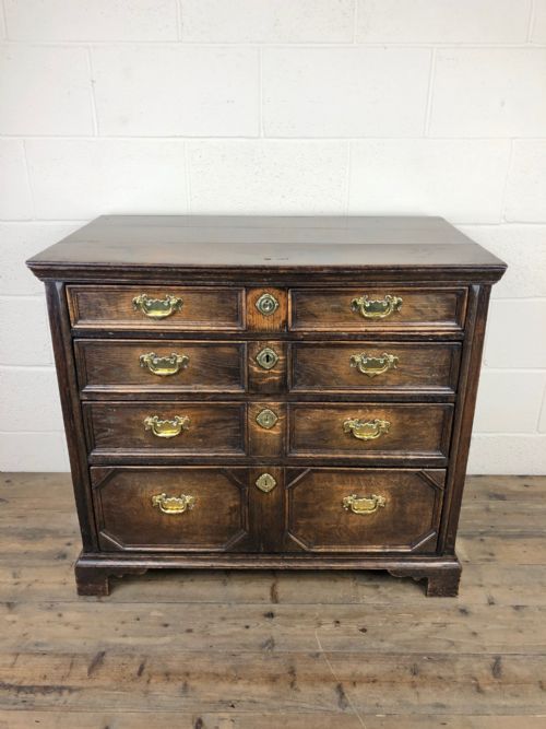 fig 1. Early 18th Century Oak Chest of Drawers