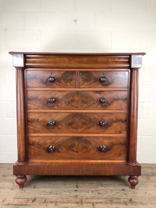 Large Victorian Mahogany Scottish Chest of Drawers