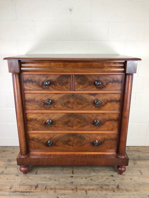fig 1. Large Victorian Mahogany Scottish Chest of Drawers