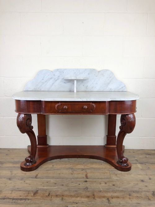 Victorian Mahogany and Marble Duchess Washstand
