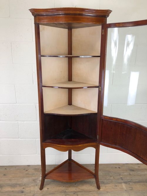 fig 2. Edwardian Inlaid Mahogany Glazed Corner Cupboard