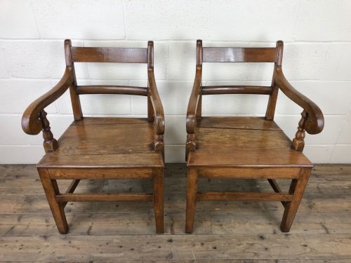 fig 1. Pair of 19th Century Welsh Oak Farmhouse Armchairs