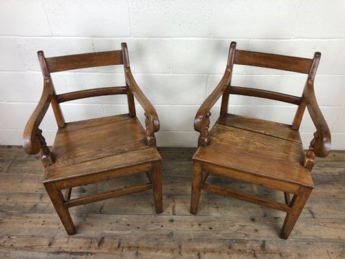 fig 2. Pair of 19th Century Welsh Oak Farmhouse Armchairs