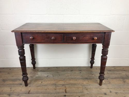 Victorian Mahogany Two Drawer Console Table