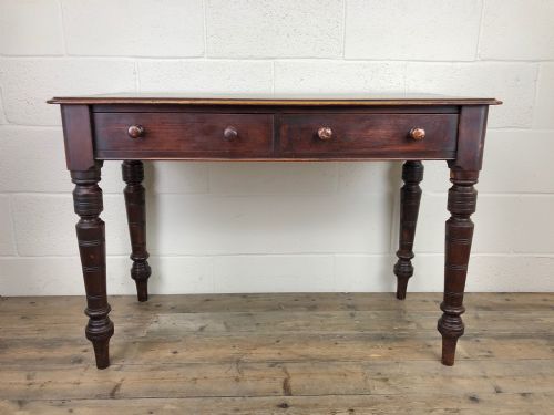 fig 1. Victorian Mahogany Two Drawer Console Table