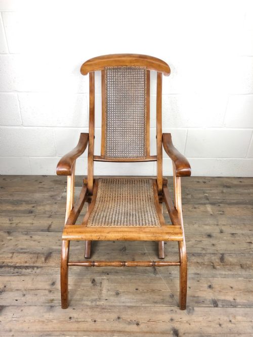 fig 1. Antique Walnut Folding Armchair with Cane Seat