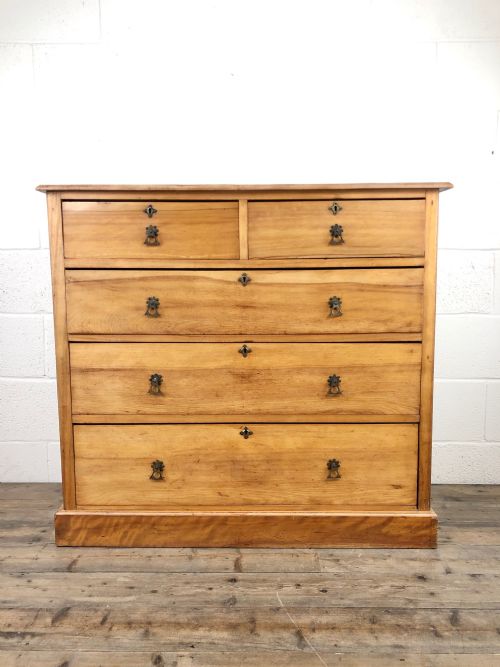 Antique Edwardian Satin Birch Chest of Drawers