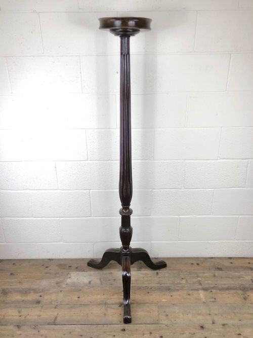 Tall Early 20th Century Antique Mahogany Jardiniere Stand