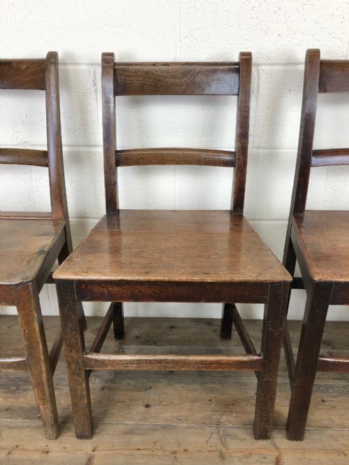 fig 1. Four Similar Antique Welsh Oak Bar Back Farmhouse Chairs