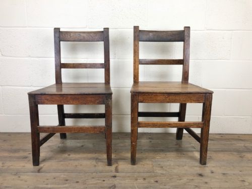 Two Similar 19th Century Welsh Oak Farmhouse Chairs
