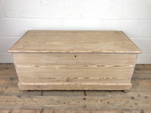 fig 1. 19th Century Pine Trunk with Two Internal Drawers