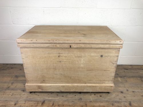 fig 1. Large Antique 19th Century Pine Trunk