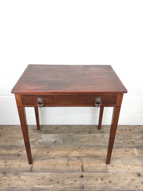 fig 1. Antique Mahogany Single Drawer Side Table