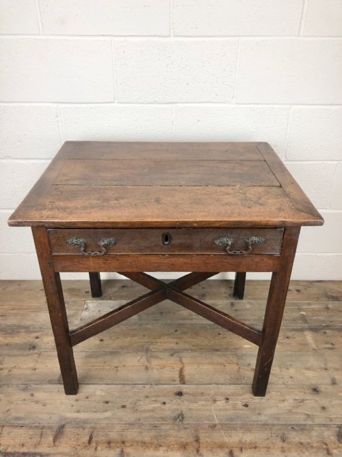 fig 1. Antique 19th Century Oak Lowboy Side Table