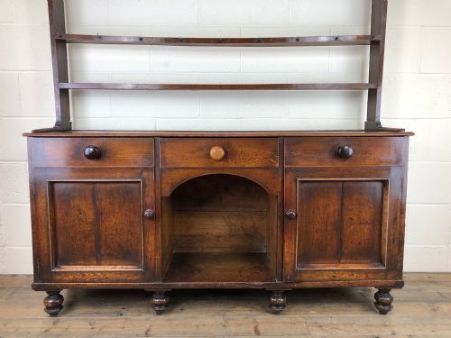 fig 1. Antique 19th Century Welsh Oak Open Back Dresser