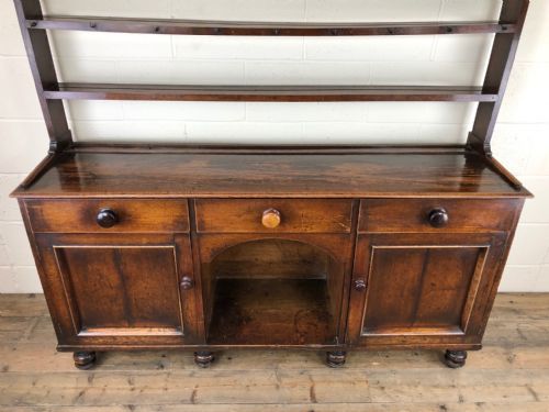 fig 2. Antique 19th Century Welsh Oak Open Back Dresser