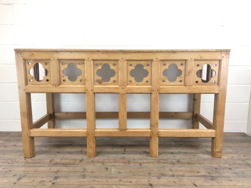 fig 1. Victorian Pine Church Altar Table in Gothic Design