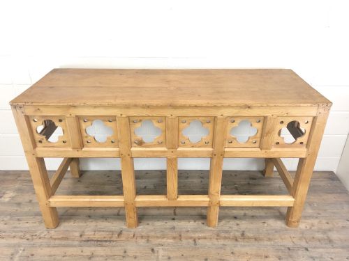 fig 2. Victorian Pine Church Altar Table in Gothic Design